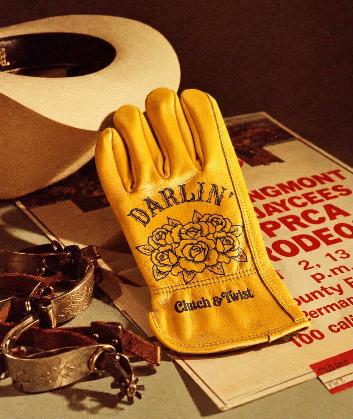 Darling western leather riding glove by Clutch and Twist
